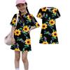 Girls Print Casual Dress Kids Loose Round Neck Short Sleeve Thin Sundress