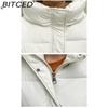 BITCED Women's Mid-Length Winter Waist-Defining Thickened Cotton Coat, Padded Jacket
