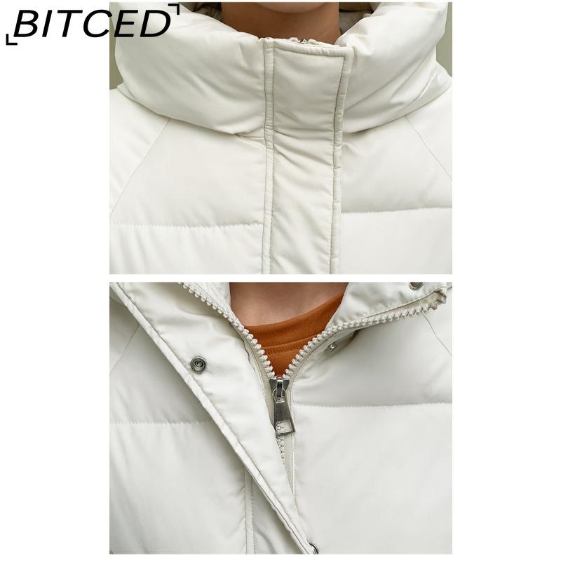 BITCED Women's Mid-Length Winter Waist-Defining Thickened Cotton Coat, Padded Jacket