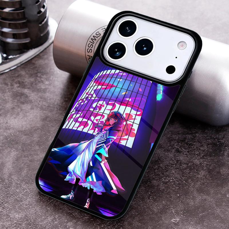 Neon Oni Girl Anime Phone Case for iPhone 17 16 15 Pro Max Air 14 13 12 11 Plus Shockproof Capa Cover