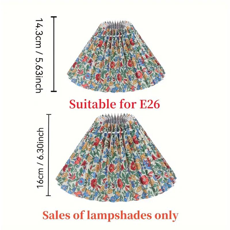 1PC Floral Pleated Lamp Shade Bedroom Pleated Cone Light Cover Elegant Lamp Cover Floor Lamps Fabric Cover Table