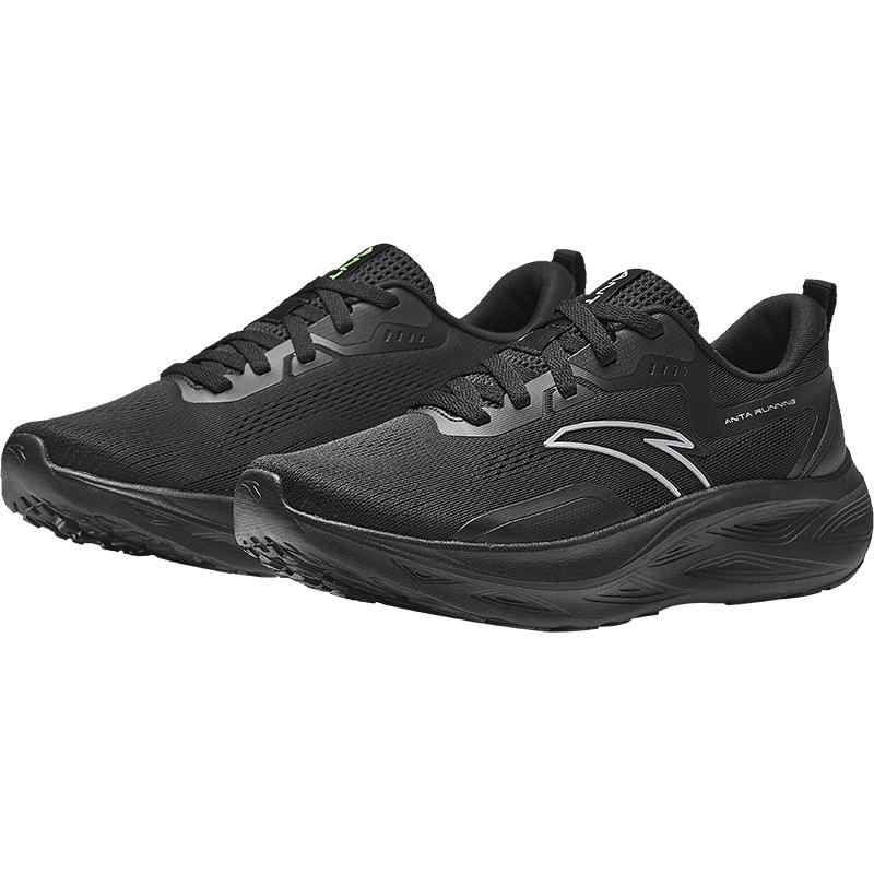 Anta Yichun Black Warrior Lightweight Thick Sole Mesh Shock Absorption Non-Slip Comfortable Rebound Low-Top Running Shoes Men Sneaker 912515513-5