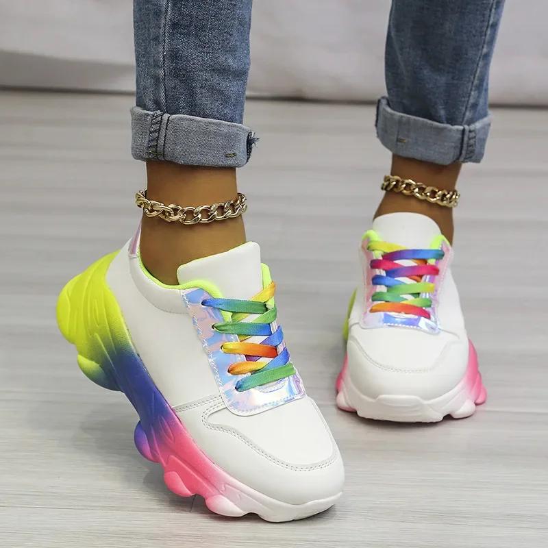 2024Thick Bottom White Shoes Women's Summer Thin Sneakers 2024 New Women's Casual Shoes Muffin Flat Bottom