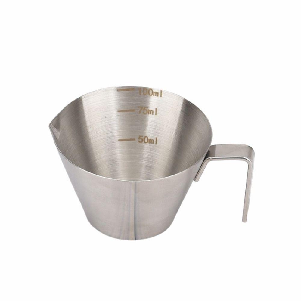 1/2pcs 100ml Espresso Shot Cups Silver Coffee Liquid Cup Cleanable Measuring Cup  Coffee