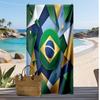 Brazilijos Futbolo Spaudinio Paplūdimio Rankšluostis Greitai Džiūstantis Super Sugeriantis Minkštas Vonios Rankšluostis Maudynėms Paplūdimiui Kelionėms Gerbėjo Atminimo Dovana