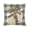 40/45cm Christmas  Cotton Linen Decorative Navidad Elk Snowman Santa Tree Cushion Cover Sofa Pillow Case