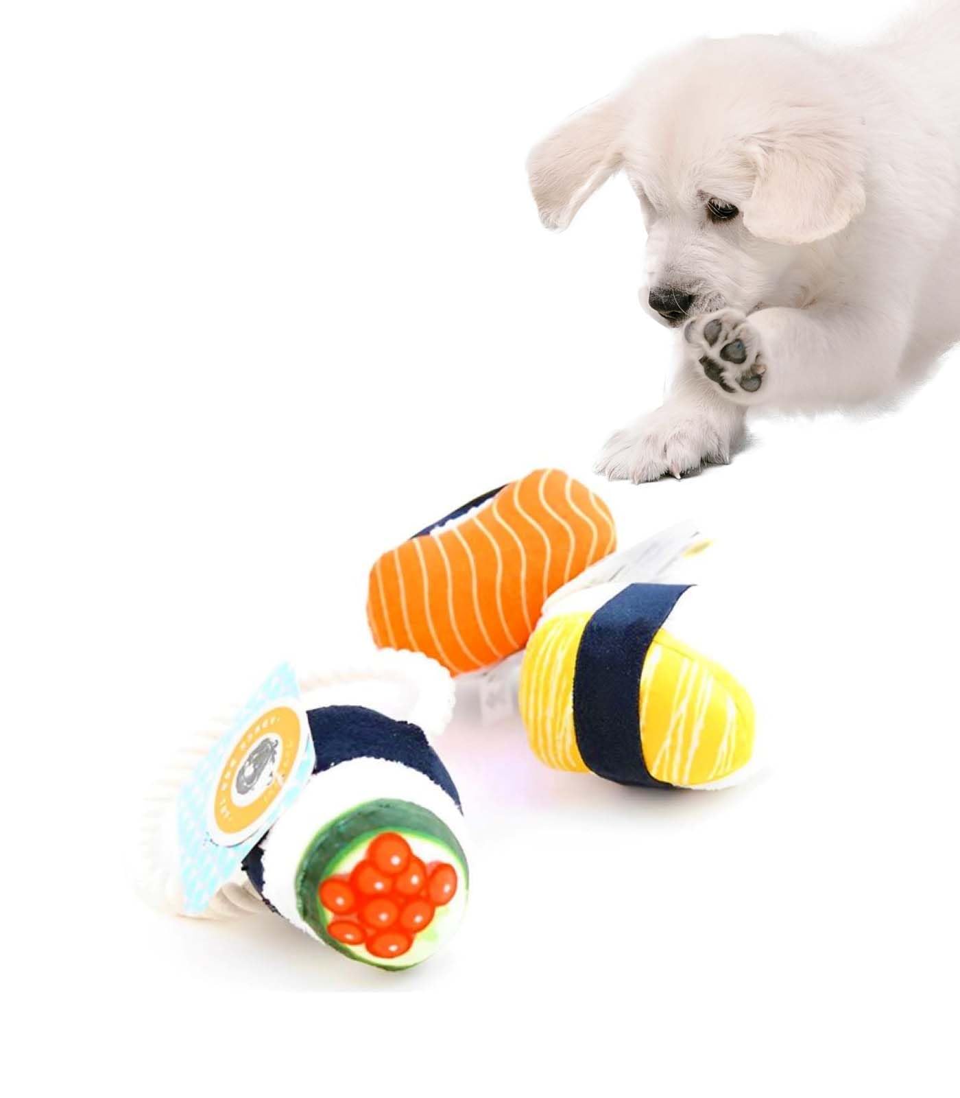 

PetGround Игрушка для собак в форме суши, жевательная резинка для собак, звук для чистки зубов, для маленьких и средних собак, веревка, игрушка, игрушка, животное, кольцо, игрушка, собаки, (Яйцо)