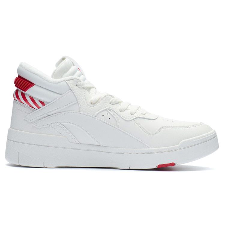 Li Ning Superwave Mid Fleece Durable Breathable High-Top Sneakers Men sneakers White Red AGCR233-6