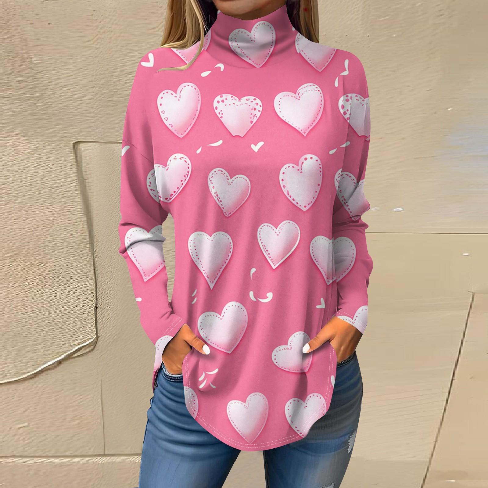 

Женская осенняя повседневная рубашка с длинным рукавом, толстовка с принтом, топ с высоким воротом, пуловер S