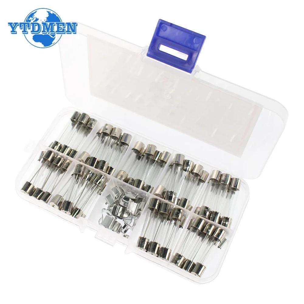 72 Stück Schnellschmelzende Glasrohr-Sicherungen Sortiertes Set 6x30mm Schnellauslösende Glassicherungen 250V 0,5A-30A