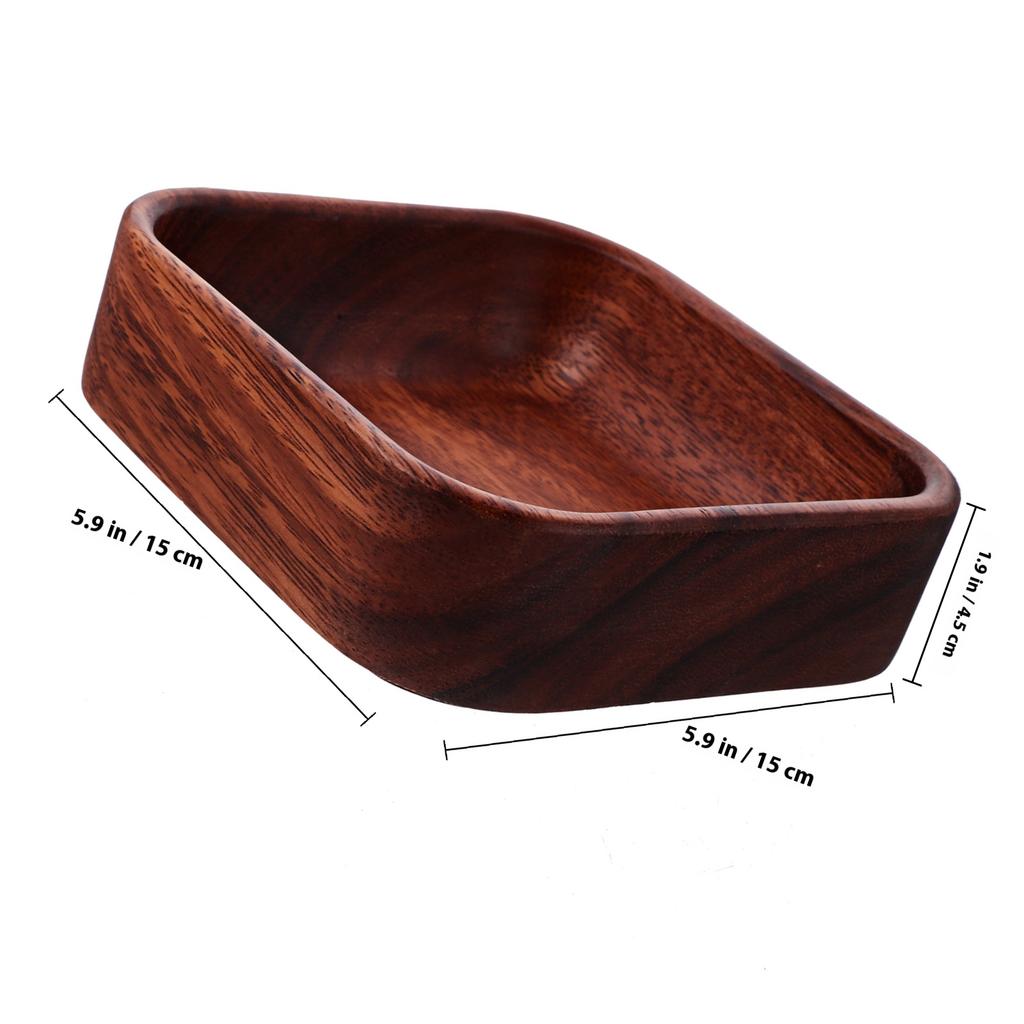 Wood Serving Tray Handmade Wooden Fruit Plate for Appetizers Nuts Candy Dried Fruits Coffee Table Decor Small Wood Tray