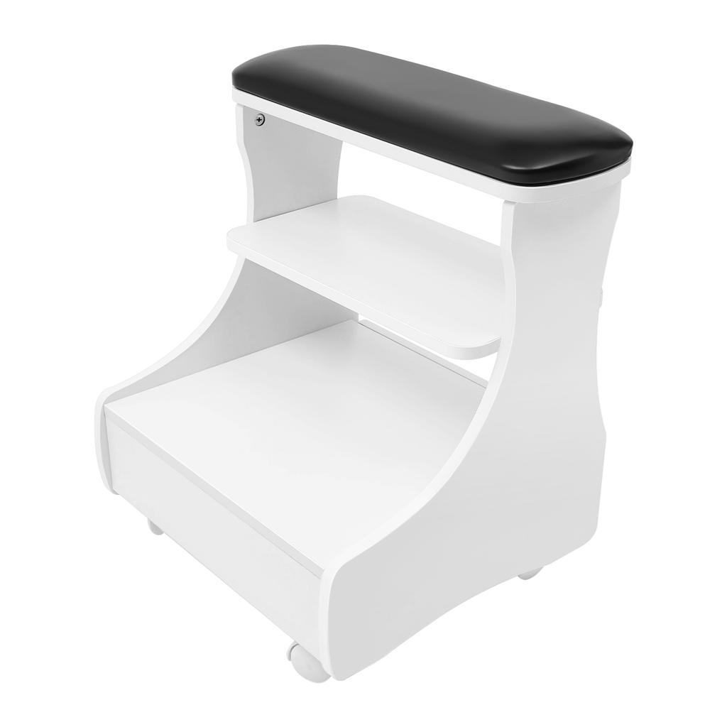 Multi-Functional Foot Bath Stool with Wheels & Drawer, for Home Pedicure Spa and Massage, Removable Shelf, 44lbs Capacity