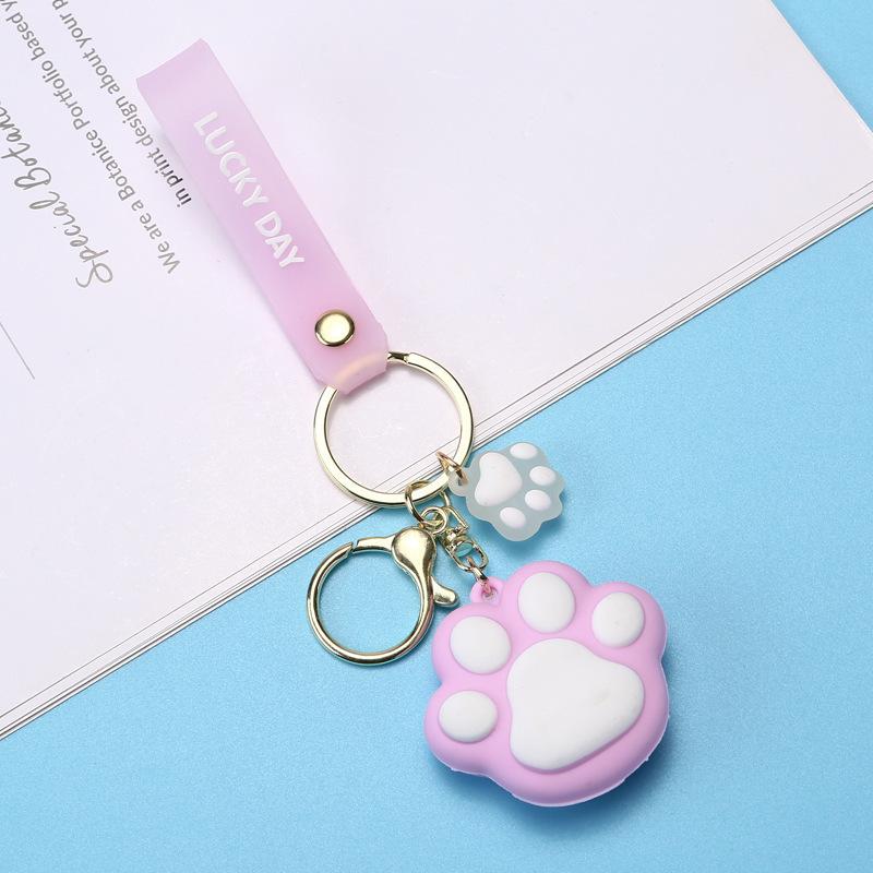 1 szt. Breloczek do kluczy Kocia Łapa Kreskówka Damski Uroczy Dziewczęcy Breloczek Serce Wisiorek do Samochodu Dekoracja Torby