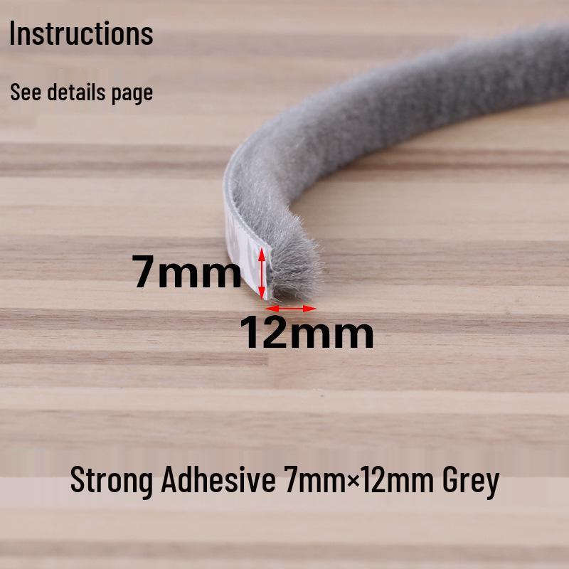 Dinggu Self-Adhesive Weatherstrip: 5m/10m Sliding Door and Window Seal, Dustproof, Anti-Collision, Mosquito Proof.
