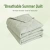 INS Skin-Friendly Washable Cotton Summer Quilt - Brushed Flannel Cooling Blanket for Dorms