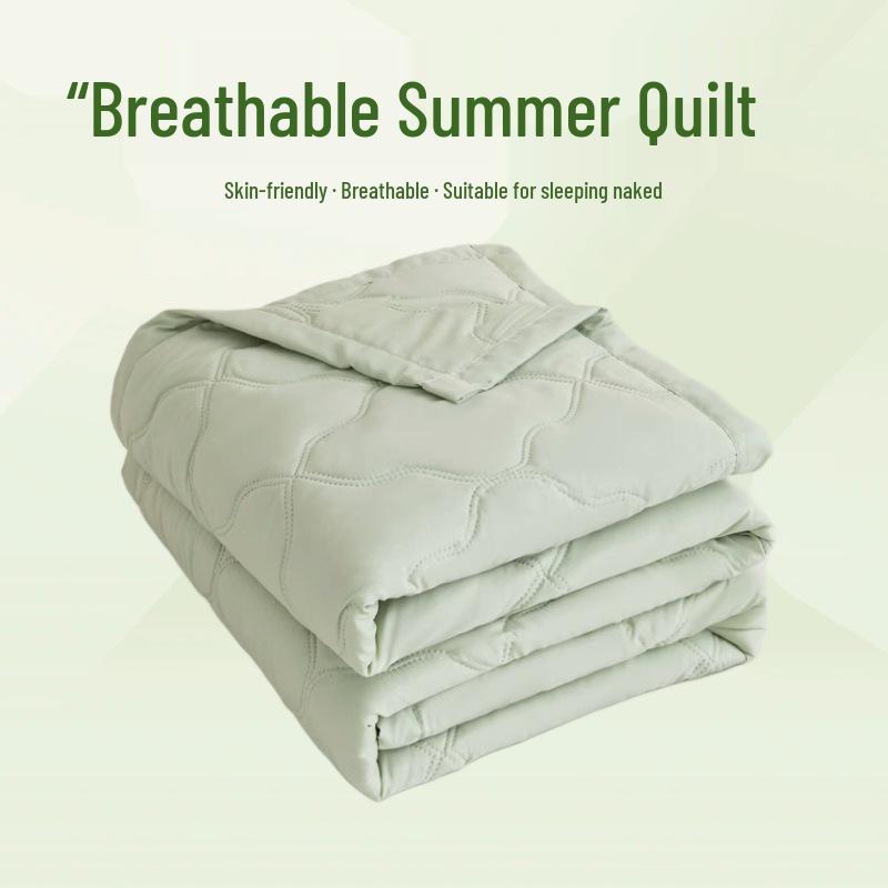 INS Skin-Friendly Washable Cotton Summer Quilt - Brushed Flannel Cooling Blanket for Dorms