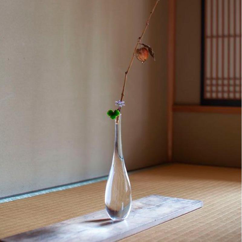 Japanese Style Glass Vase, Zen Inspired Guanyin Vase, Transparent Hydrophilic Flower Pot, Plant Home Decoration,