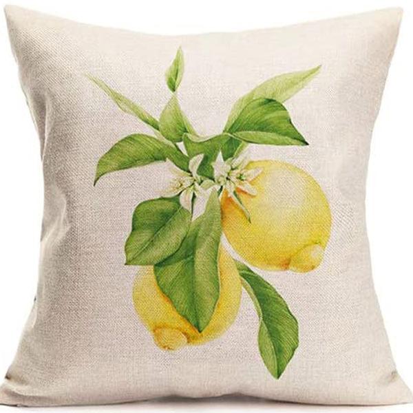 New Nordic Linen Pillowcase Summer Fruit Print Pillowcase Sofa Cushion Cover Home Furnishing