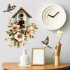 Painted Flowers Bird Birdcage Bedroom Living Room Entrance Home Beautification Decoration Wall Stickers
