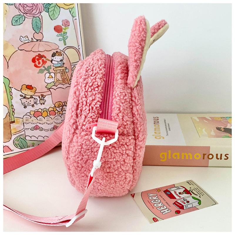 2025 New Popular Bubble Mart Oblique Span Bag Large Capacity Soft Touch Short Plush Children Shoulder Bags Ugly Cute Cartoon Kid Storage Crossbody Bag