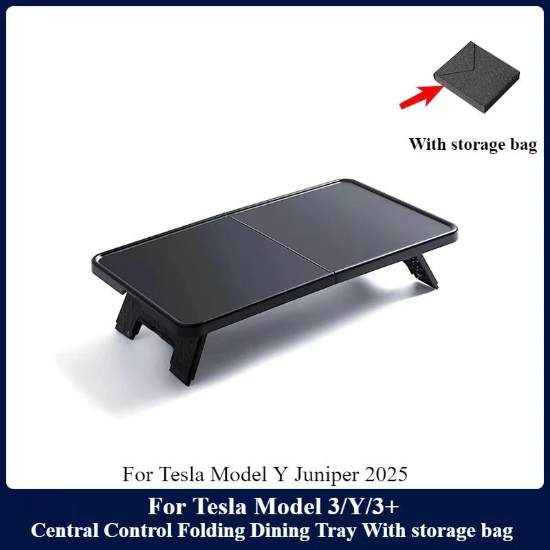 For Tesla Model 3 3 Highland Model Y Y Juniper 2025 Center Console Table Tray Drink Food Table Desk Plate Board Holder Storage
