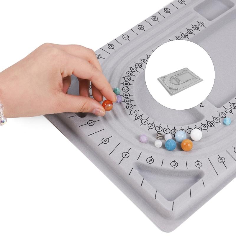 Verstellbares Perlen-Design-Tablett für Halsketten, Armbänder, Basteln, Kunststoff-Schmuckherstellungswerkzeug mit sicheren Rillen