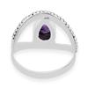 Natural Amethyst Teardrop Gemstone 925 Sterling Silver Eye Shape Ring For Women & Girls