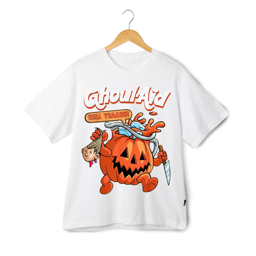 Хэллоуинская футболка Ghoul Aid - Страшная футболка с графикой тыквы, хоррор стритвир S разноцветный