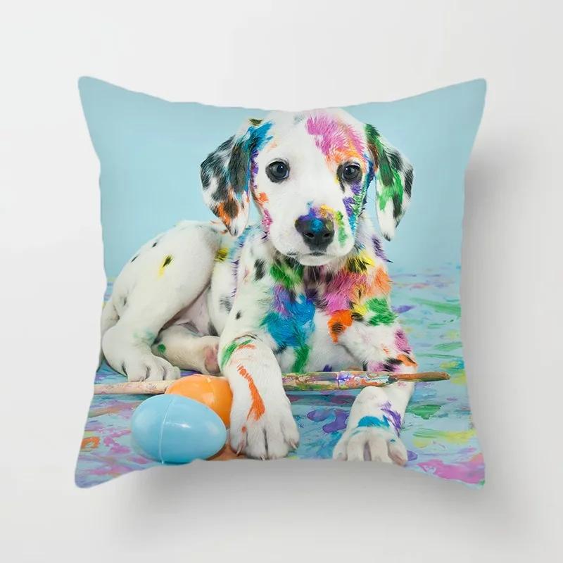 

Золотистий ретривер Домашній пес Візерунок Надрукована Наволочка Модна Розкішна Прикраса для Дому Офісна Накидка на Подушку для Сидіння 12x12Inch