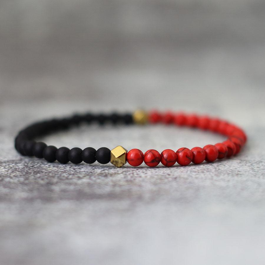 Noter New 4mm Bracelet Beads Men Classic Bicolor YingYang Stone Braclet Meditation Jewelry Pulsera Hombre Tiger Eyes Braslet