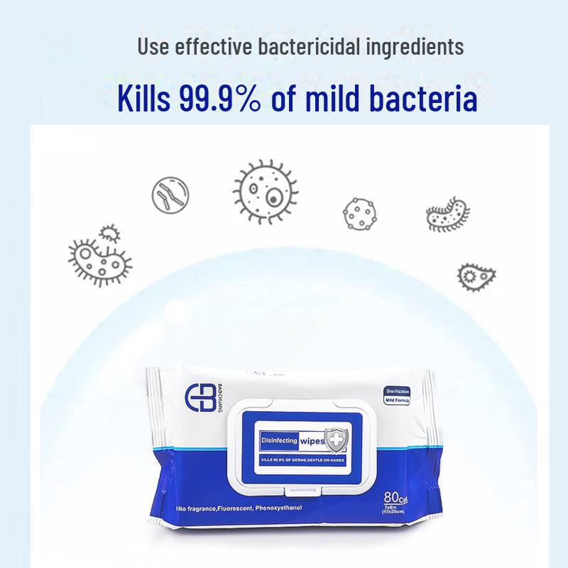 Duftfreie Desinfektionstücher - 80er-Packung, Vlies, Einweg-Reinigungstücher für unterwegs zur Verwendung im Freien