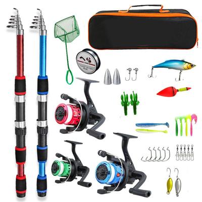 1.8m/2.1m Telescopic Sea Fishing Rod Set Couples Kids Family Beach Surf Casting Gear