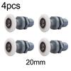4pcs Shower Door Rollers for Frameless Glass Shower Doors with Reinforced Nylon Wheels and Sturdy Aluminum Alloy Core