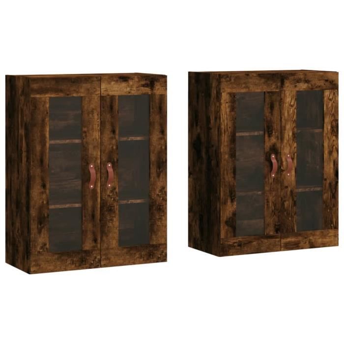 VidaXL Armoires murales 2 pcs chêne fumé bois d'ingénierie 3197918