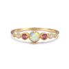 S925 Sterling Silver Opal & Diamond Women's European Style Index Finger Ring