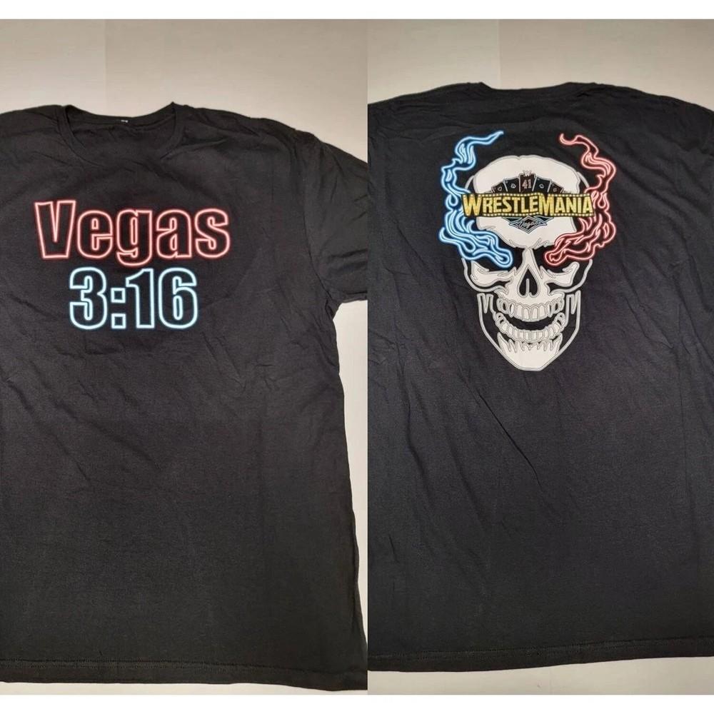 WWE Wrestlemania 41 Exclusive Vegas 3h16 Shirt Stone Cold Steve Austin Unisex T-Shirt M