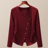 White Pinch Waist Top Autumn New Women's Clothing Design Sense Niche Quality Long-sleeved Women