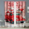 Set Of 2 Happy Valentine Day Gnome Red Truck Curtains Perfect Festive Window Decor Curtain Made Polyester With Rod Pocket
