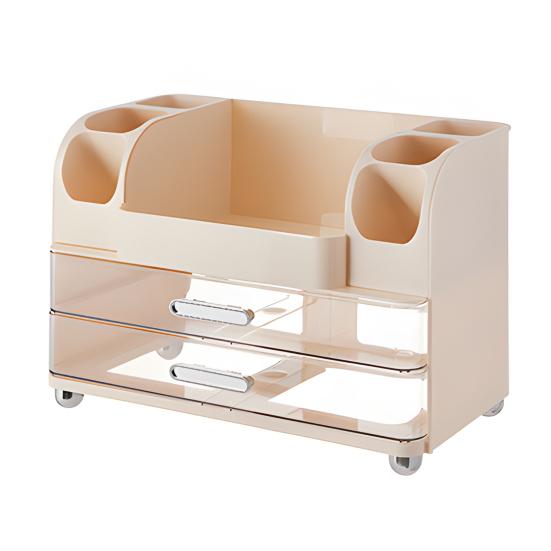 Makeup Organizer with Double Drawers Large Capacity Cosmetic Storage Box Bathroom Countertop Organizer