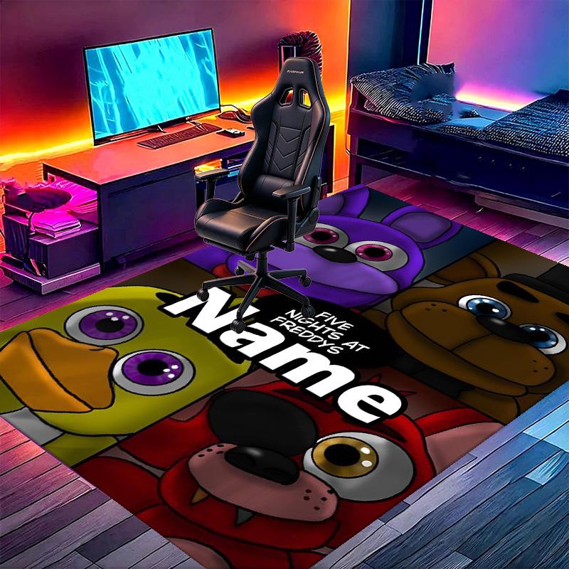 Custom Name Personalized Five Nights at Freddy's Print Carpet, Versatile Home Decor Rug, for Playroom, Apartment, Balcony, Entryway, Hallway Gift