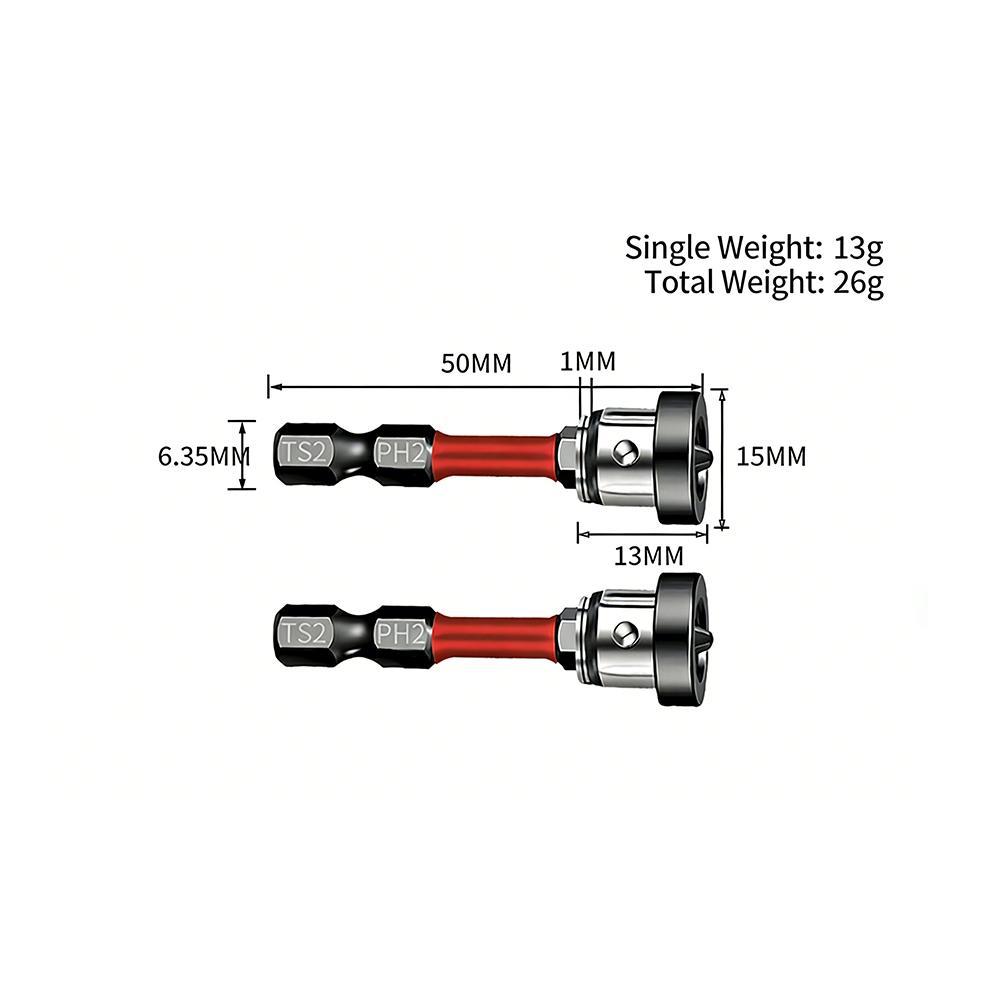 Magnetic Positioning Screwdriver Bits Drywall Screw Bit 50mm Gypsum Board Plasterboard Screws Locating Batch Head Drilling Tools