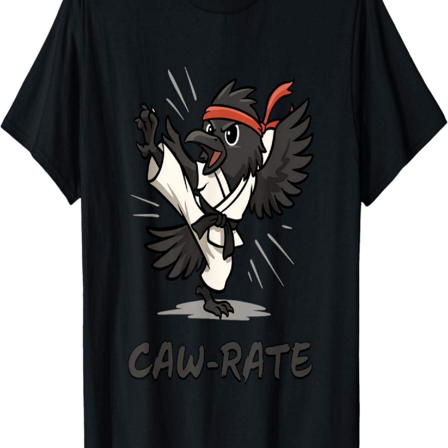 Funny Karate Crow Caw-Rate Martial Arts Bird Pun T-Shirt S