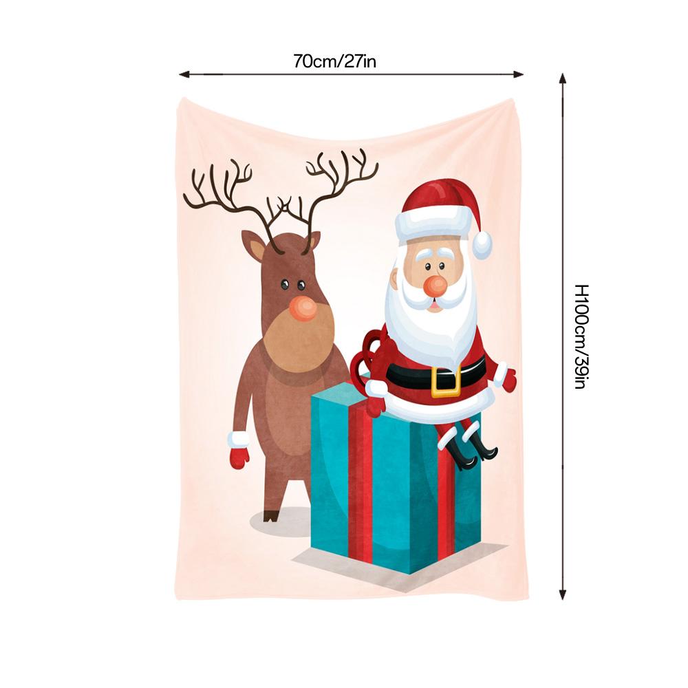 Santa Claus Reindeer Christmas Blanket Cozy Throw Soft Warm Holiday Home Decor Gift Festive Flannel Bedspread Kids Room Decor