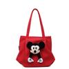 Large capacity cartoon cute shoulder bag tote bag college student class commuter tote bag mommy bag summer new models