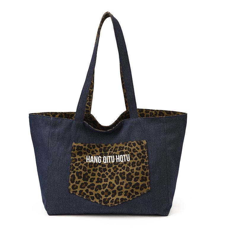 

Elegant Leopard Print Tote Bag 2025 - Double-Sided Winter Shoulder Bag for Moms