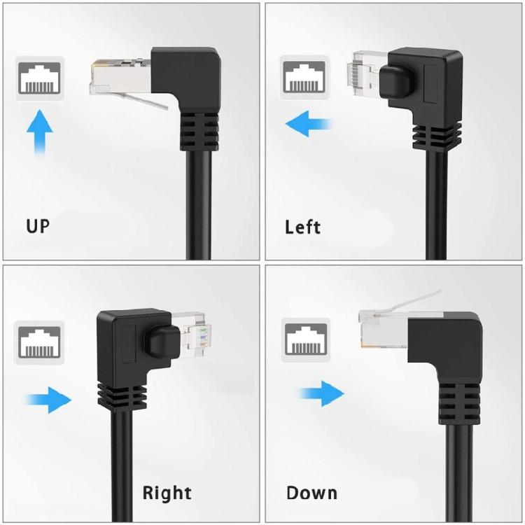 Shielded Cat6 RJ45 Cable Extender Flexible Angle Adapter FTP Connectors for Cat5e Cat5 Networks