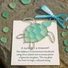 Sea Turtle Ornament with Card Sea Glass Turtle Gifts for Women Turtle Lovers Christmas Tree Hanging Decoration for Indoor Outdoor Home Decor