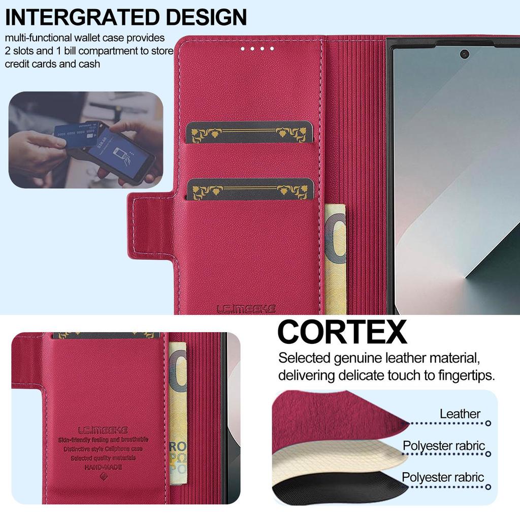 Compatible Galaxy Z Fold7/6/5/4 Leather Wallet Phone Case