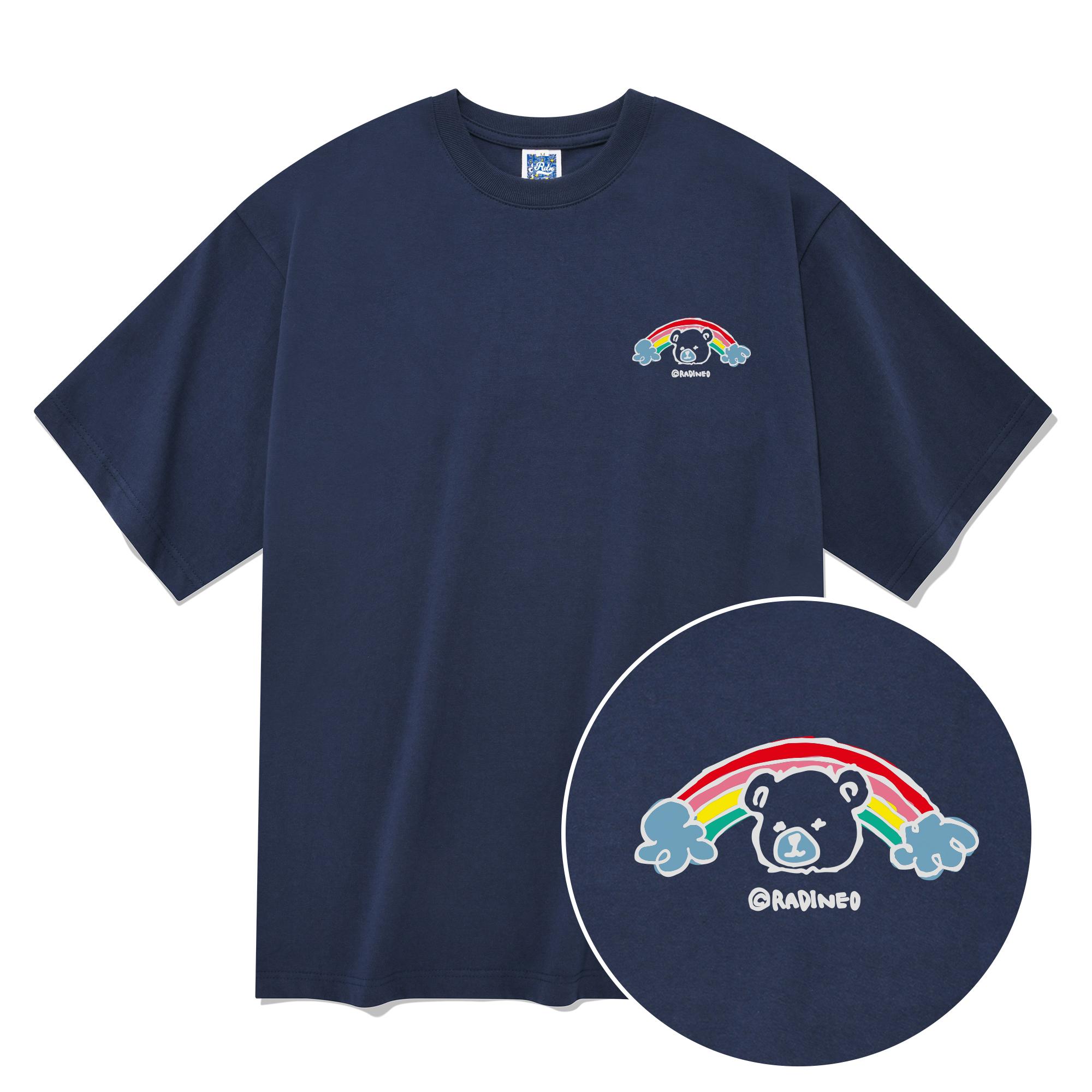 Radineo Rainbow Bear Short Sleeve T-Shirt Navy L