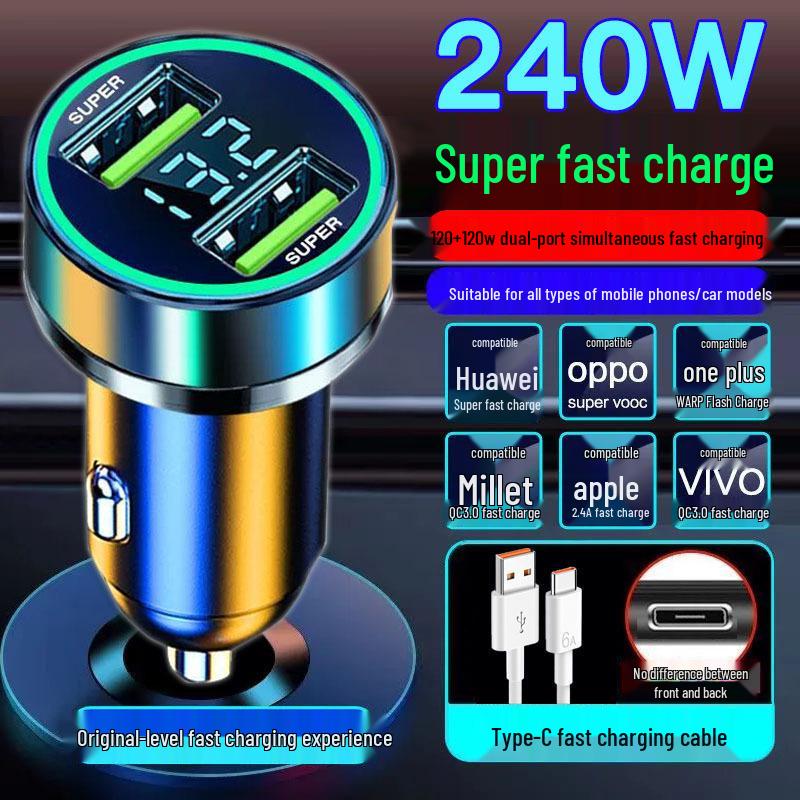 66W Dual-USB-Autoladegerät - Schnelles Laden für Mobiltelefone